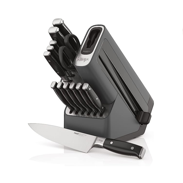 Ninja 14pc Foodi NeverDull Premium Knife System & Calphalon 15pc Knife Set with Self-Sharpening Block Discount