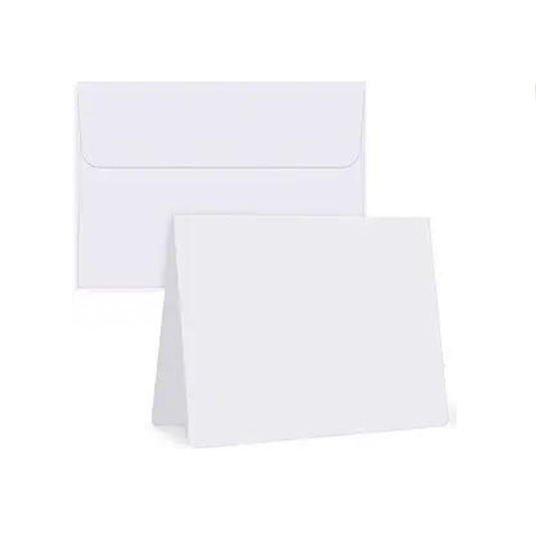 100 Pack of A2 White Blank Cards and Envelopes (4.125 x 5.5 Heavyweight-Folded-Cardstock) Fashion