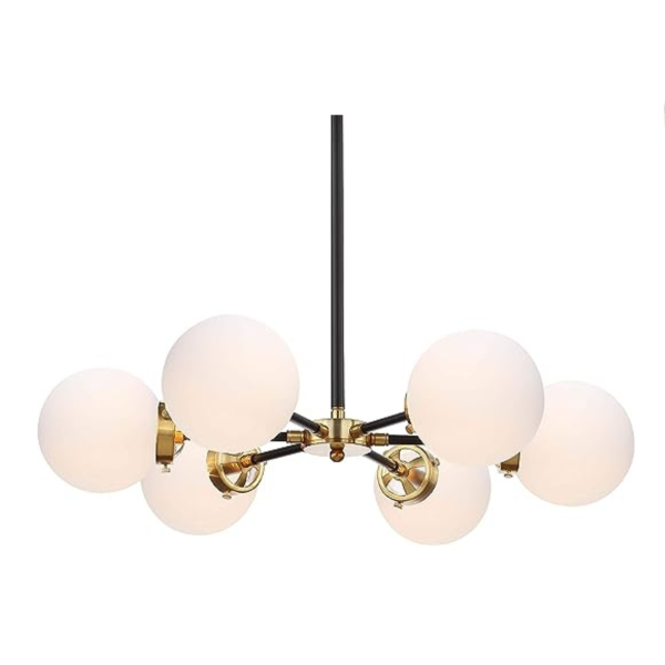 JONATHAN Y Caleb Adjustable 6-Light 28″ Brass Cluster Pendant Supply