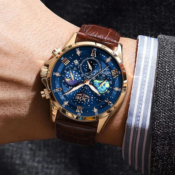 LIGE New Black Leather Watch For Men Fashion Business Watch Men Sport Military Waterproof Men Quartz Wristwatches Reloj Hombre Online - Image 5